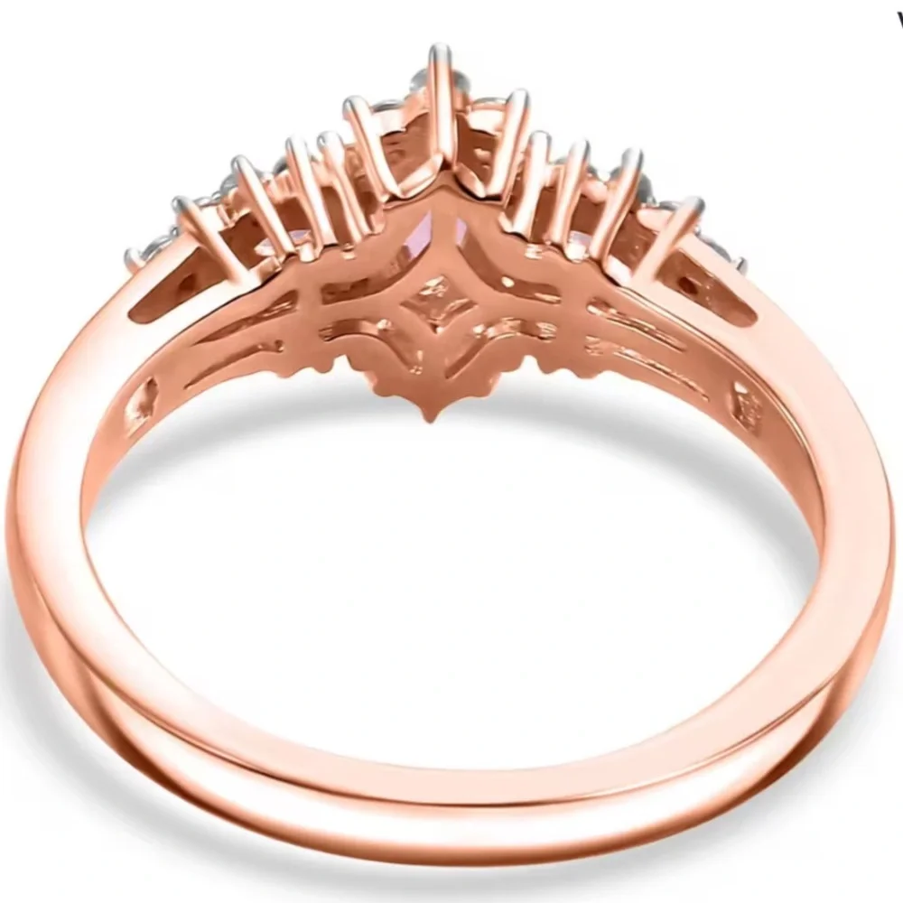 Mahenge Spinel and White Zircon Floret Sparkle Ring